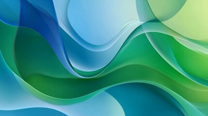 Abstract Blue and Green Gradient Design with Organic Shapes, blending modern art and nature-inspired elements in a fluid and dynamic composition.
