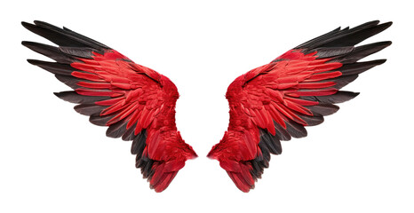 vibrant red and black bird wings fully spread Element Transparent PNG