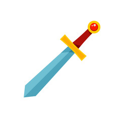 Medieval sword - colorful vector illustration