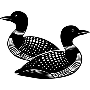 recommend clip art: Group of Loon bird silhouette vector  design on white background  