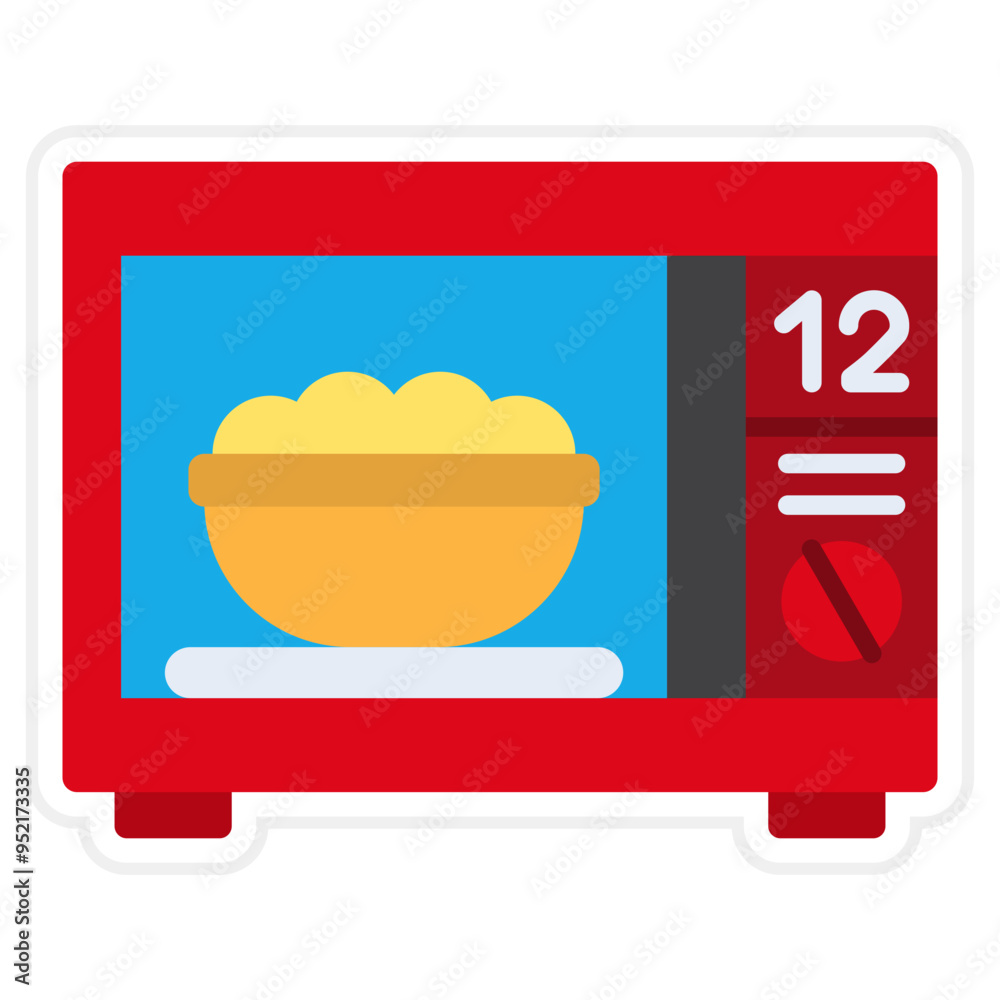 Sticker microwave icon