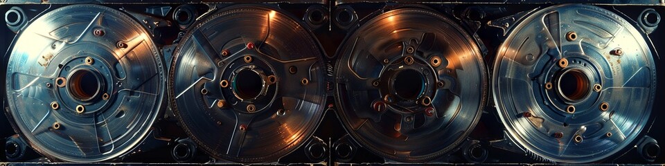Vintage multimedia movie tool cinema mockup screen