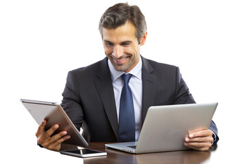 businessman working on laptop
