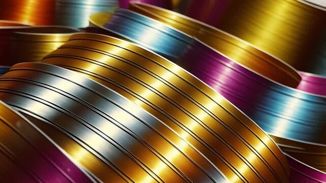 Abstract background with color ines Wavy moving background texture of festive serpentine of different colors with metallic glitter