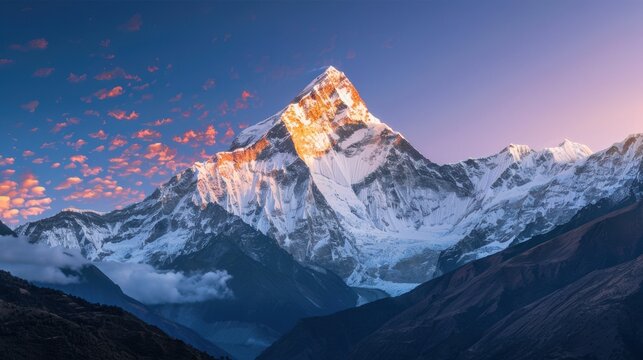 View of the sunset at night on Mount