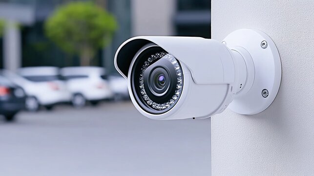 High-tech ip security camera for street surveillance, security and monitoring.