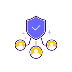 group insurance icon with a shield and users