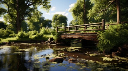beautiful view of greenery and a bridge