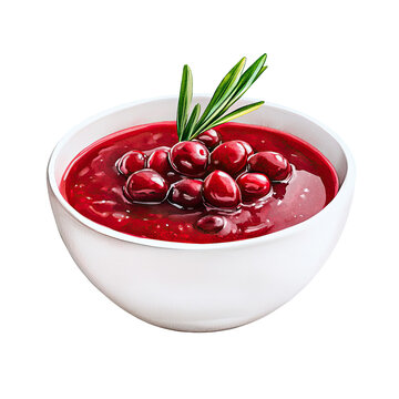 A Rainbow Cranberry Sauce watercolor clipart, perfect for nursery, isolated on white background