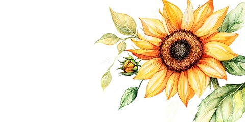 Fototapeta premium sunflower isolated on white background