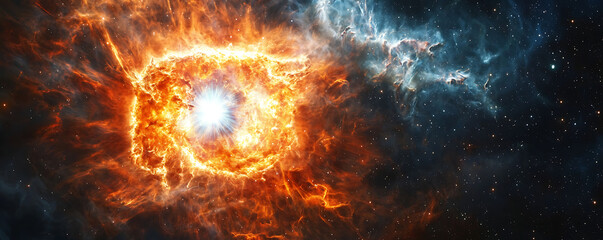 Big circle Neutron star space with electrical radio waves.