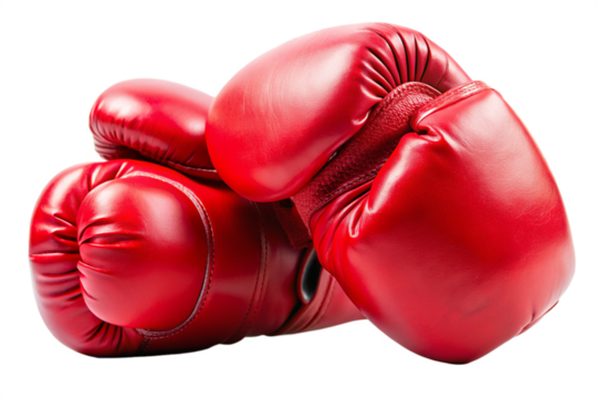 red boxing gloves isolated on a white background 
