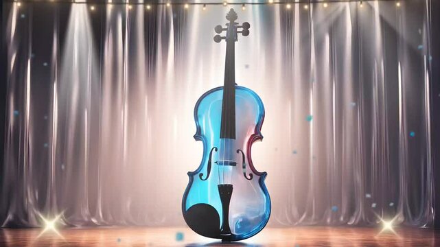 cello musical instrument on stage with lights