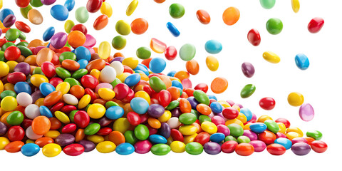 Fototapeta premium falling candies isolated on white background.AI GENERATED