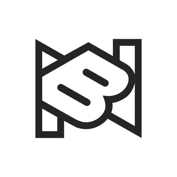 recommend clip art: the logo consists of the letter B and letter N. Abstract, outline and elegant.