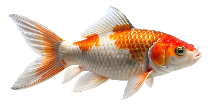 recommend clip art: Koi fish animal png cut out element white background.AI GENERATED