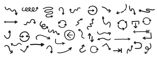 Set hand drawn arrows