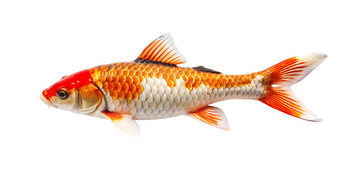 recommend clip art: Koi fish animal png cut out element white background.AI GENERATED