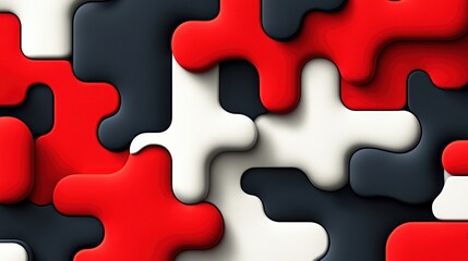 Fototapeta premium Vibrant jigsaw pieces come together, showcasing creativity with bold contrasts and textures