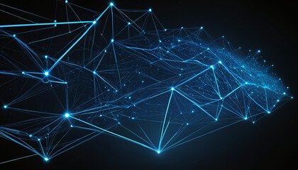 Cloud bleu réseau stockage données concept lignes connexion particule informatique business.