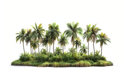 Fototapeta premium Vector illustration of coconut tree with leaf closeup view
