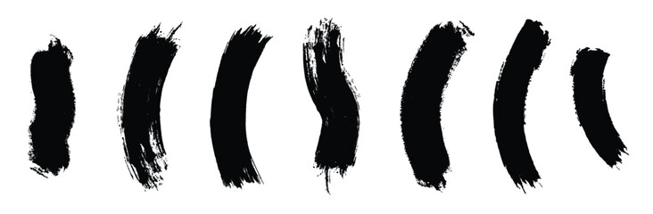 Set of Wavey Paint Brush Strokes.
