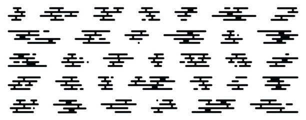 Traditional asian cloud set. Vector decorative set chinese and japanese style.