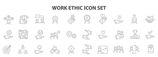 Work Ethic Icon Set