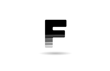 black and white F letter alphabet logo icon design with cut gradient suitable for a business or company