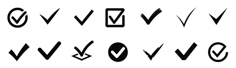 Check mark icon. Check mark icon set. © Najah