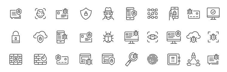 Cyber security icon set