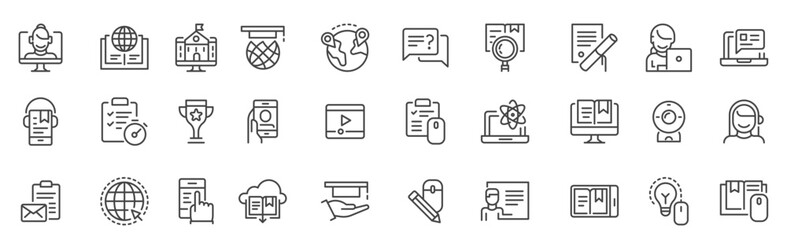 E learning icon set Vector