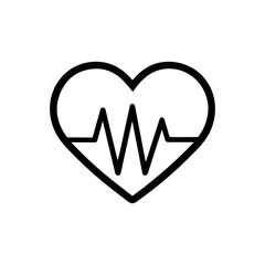 Heart Report icon or modern line symbol. Vector line art and icon design with bold outline. Black and white Pixel Perfect minimalistic symbol isolated white background. Silhouette simple thin sign