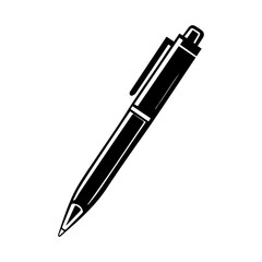 Pen icon or modern line symbol. Vector line art and icon design with bold outline. Black and white Pixel Perfect minimalistic symbol isolated white background. Silhouette simple thin sign