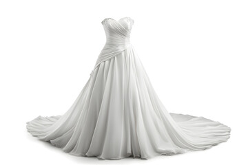 Obraz premium White wedding dress isolated on white background