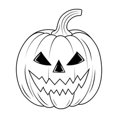 The outline of a pumpkin for Halloween. Scary pumpkin face