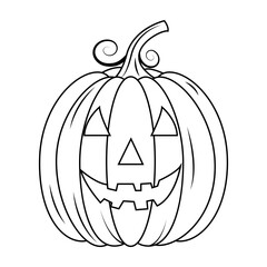 The outline of a pumpkin for Halloween. Scary pumpkin face