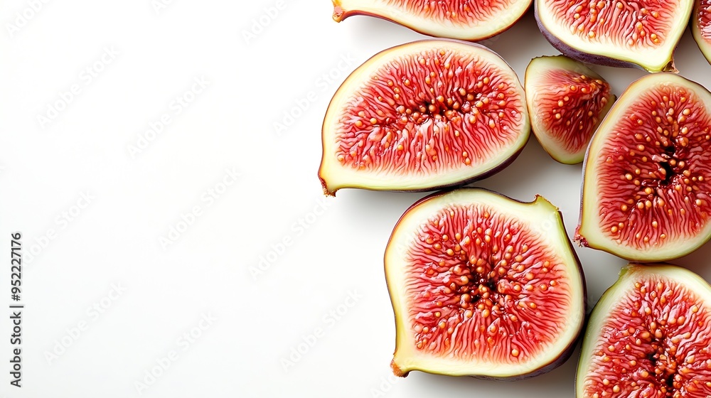 Aufkleber slices of ripe fresh fig isolated on white background : generative ai