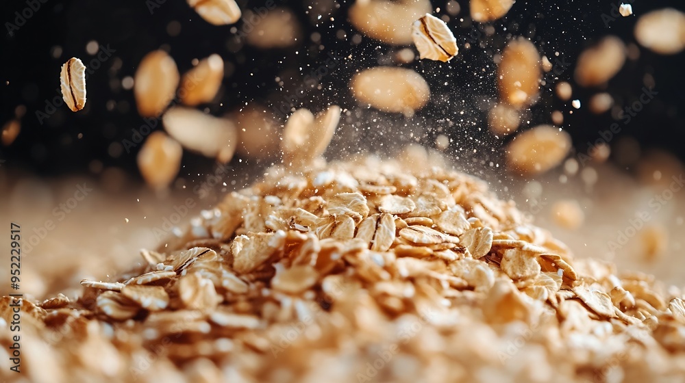 Poster oat flakes on isolated background : generative ai