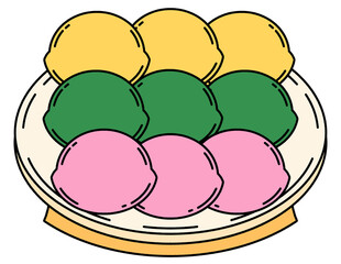 명절 추석 음식 송편 일러스트