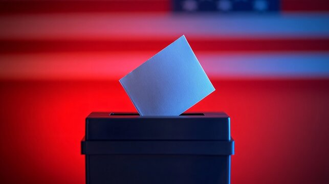 election poster concept with voting ballot