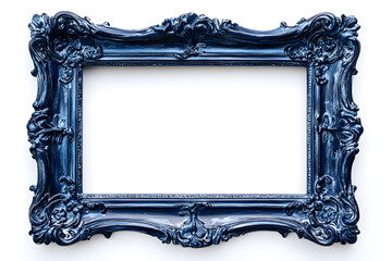 Vintage  antique blue frame mock up isolated on white background