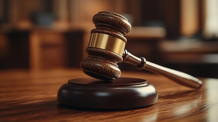 Judges gavel on wooden desk Law concept : Generative AI