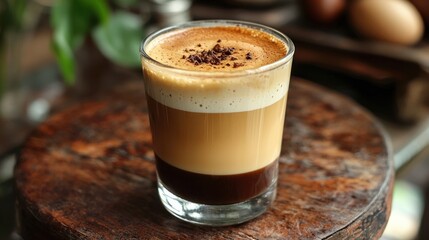 Indulge in Authentic Vietnamese Egg Coffee Served in Glass Cup