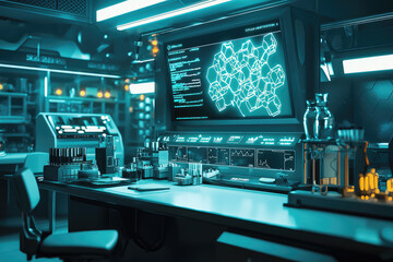 Naklejka premium A Glimpse into the Future of Pharma: Cutting-Edge Lab Unveiled