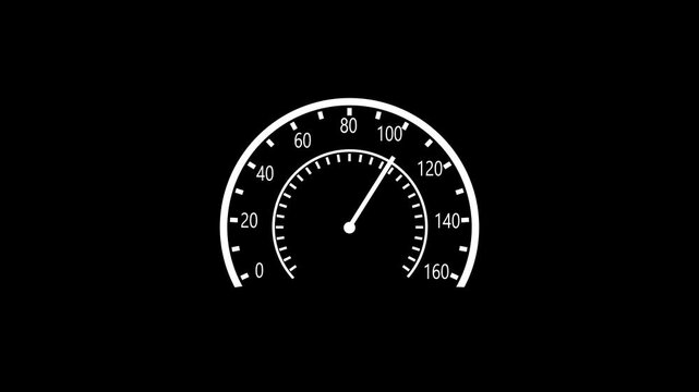 Digital symbols at the speedometer.Car speedometer and counter - Speed concept