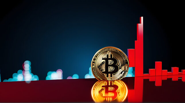 graph showing bitcoin value nosediving red numbers dramatic drop