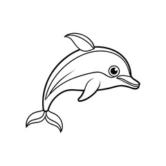 Dolphin line out Vector icon isolated on white background.