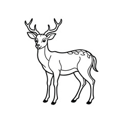 Deer icon silhouette vector illustration on white background.