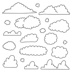 Doodle clouds set